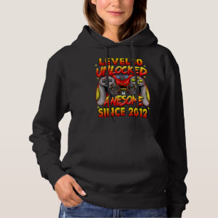 Level 10 Unlocked Awesome Since 2012 10th Birthday Hoodie