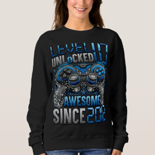 Level 10 Unlocked Awesome Since 2012 10th Birthday Sweatshirt