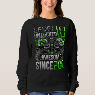 Level 10 Unlocked Awesome Since 2012 10th Birthday Sweatshirt