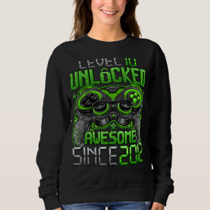 Level 10 Unlocked Awesome Since 2012 10th Birthday Sweatshirt