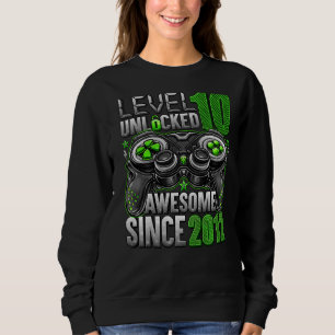 Level 10 Unlocked Awesome Since 2012 10th Birthday Sweatshirt