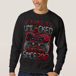Level 10 Unlocked Awesome Since 2012 10th Birthday Sweatshirt
