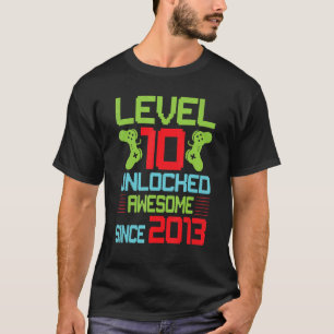 Level 10 Unlocked Awesome Since 2012 10th Birthday T-Shirt