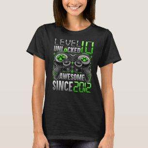 Level 10 Unlocked Awesome Since 2012 10th Birthday T-Shirt