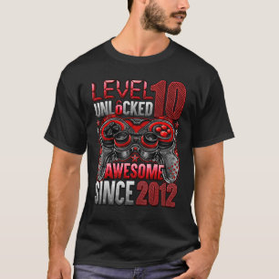 Level 10 Unlocked Awesome Since 2012 10th Birthday T-Shirt