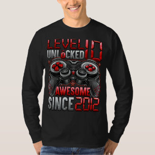 Level 10 Unlocked Awesome Since 2012 10th Birthday T-Shirt