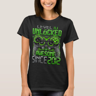 Level 10 Unlocked Awesome Since 2012 10th Birthday T-Shirt