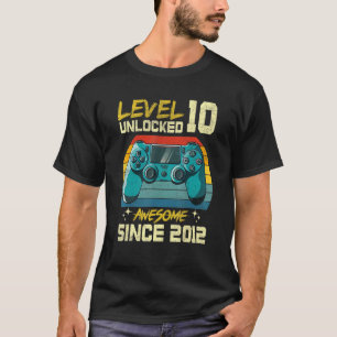 Level 10 Unlocked Awesome Since 2012 10th Birthday T-Shirt