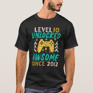 Level 10 Unlocked Awesome Since 2012 10th Birthday T-Shirt