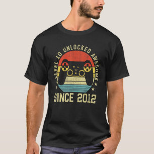 Level 10 Unlocked Awesome Since 2012 10th Birthday T-Shirt