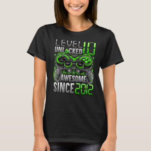 Level 10 Unlocked Awesome Since 2012 10th Birthday T-Shirt