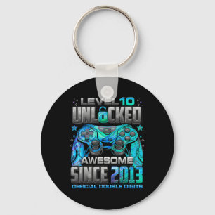 Level 10 Unlocked Awesome Since 2013 10th Birthday Key Ring