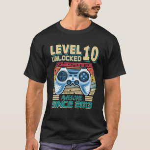 Level 10 Unlocked Awesome Since 2013 10th Birthday T-Shirt
