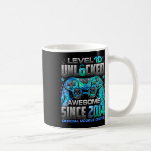 Level 10 Unlocked Awesome Since 2014 10th Birthday Coffee Mug