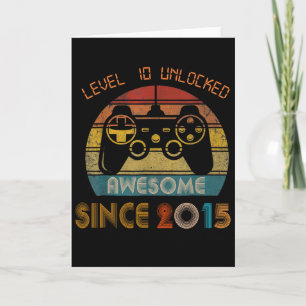 Level 10 Unlocked Awesome Since 2015 10th Birthday Card