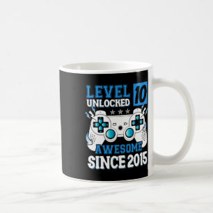 Level 10 Unlocked Awesome Since 2015 10th Birthday Coffee Mug