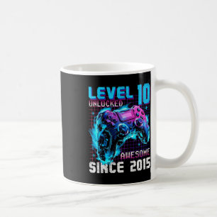 Level 10 Unlocked Awesome Since 2015 10th Birthday Coffee Mug