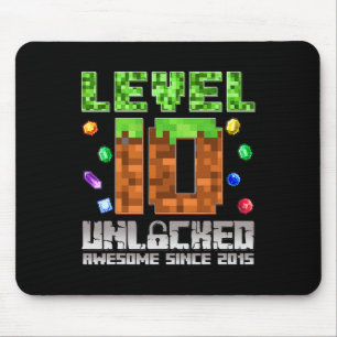 Level 10 Unlocked Awesome Since 2015 10th Pixel Ga Mouse Pad