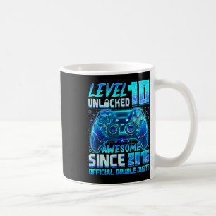 Level 10 Unlocked Awesome Since 2016 10th Birthday Coffee Mug