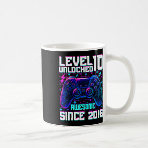 Level 10 Unlocked Awesome Since 2016 10th Birthday Coffee Mug