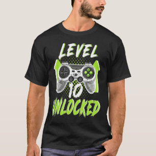Level 10 Unlocked Birthday Boy 10 Year Old Video G T-Shirt