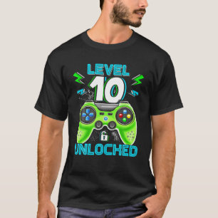 Level 10 Unlocked Birthday Kids 10Th Video Game Te T-Shirt