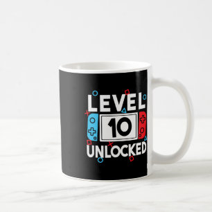 Level 10 Unlocked Gamer 10th Birthday Video Game B Coffee Mug