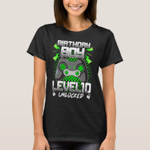 Level 10 Unlocked Gamer 10th Birthday Video Game T-Shirt