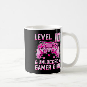 Level 10 Unlocked Gamer Girl Video Gamer 10th Birt Coffee Mug