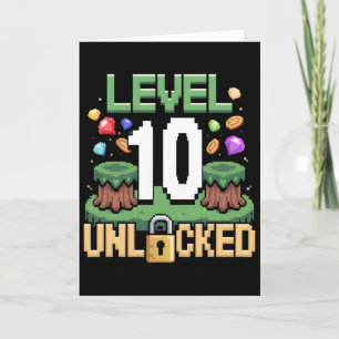 Level 10 Unlocked Games 10th Birthday Gamer Boys 1 Card