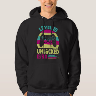 Level 10 Unlocked Level 11 Loading Gamer Girl 10th Hoodie