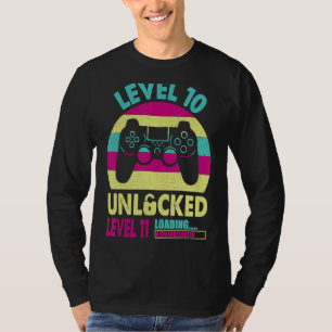 Level 10 Unlocked Level 11 Loading Gamer Girl 10th T-Shirt