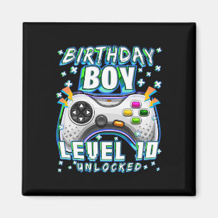 Level 10 Unlocked Video Game 10th Birthday Gamer B Magnet