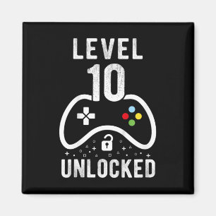 Level 10 Unlocked Video Game 10th Birthday Gift 1  Magnet