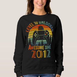 Level 10 Unlocked Video Gamer 10 Years Old 10 Birt Sweatshirt