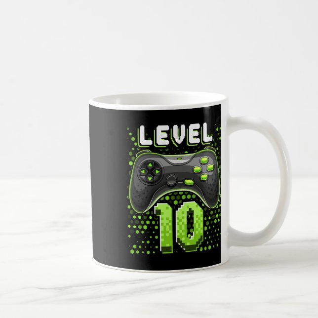 Level 10 Video Game Controller 10th Birthday Gamer Coffee Mug (Right)