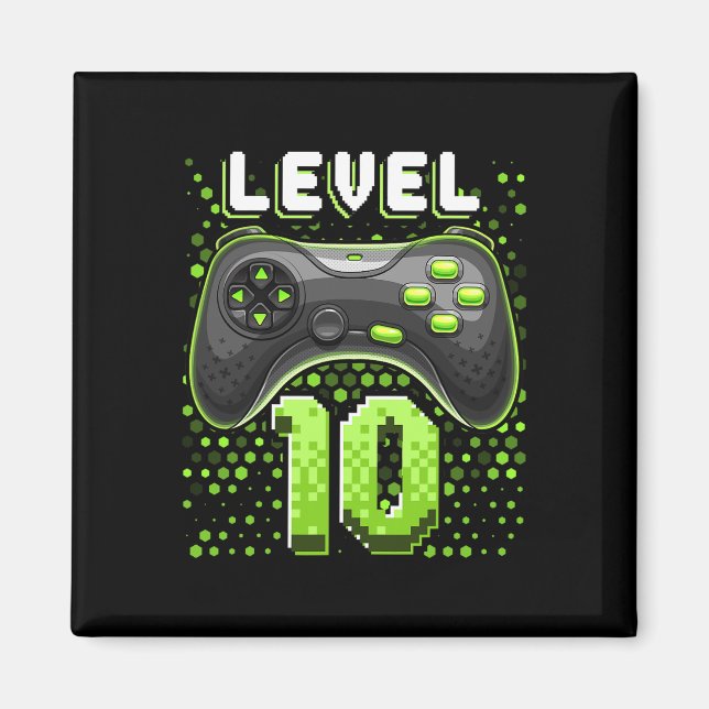 Level 10 Video Game Controller 10th Birthday Gamer Magnet (Front)
