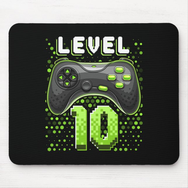 Level 10 Video Game Controller 10th Birthday Gamer Mouse Pad (Front)
