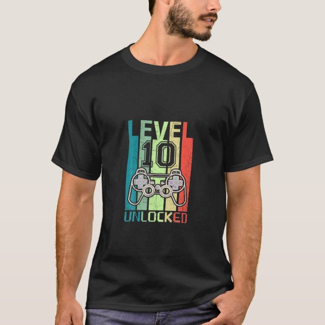 Level 10 Video Gamer 10th birthday T-Shirt (Front)