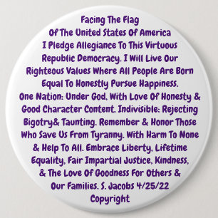 level 10th grade pledge of allegiance 6 cm round badge