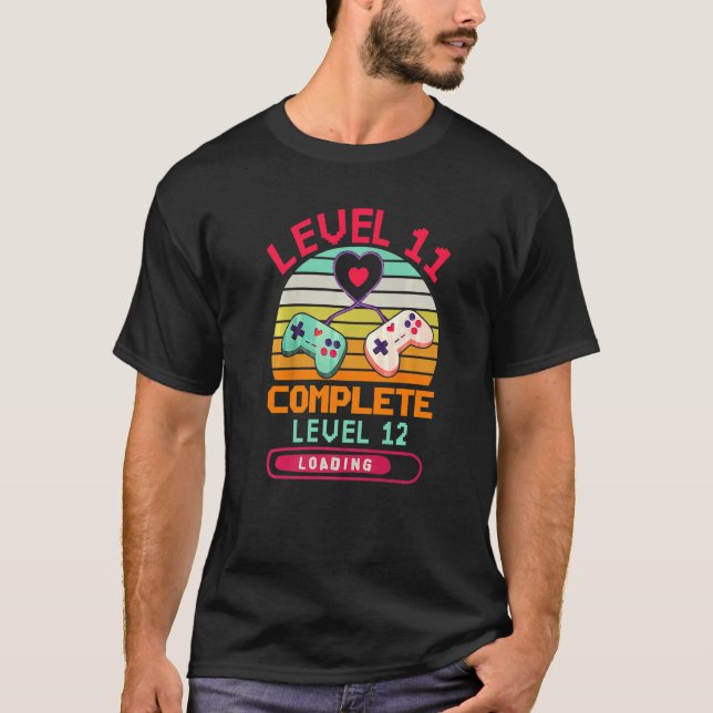 Level 11 Complete Video Games 11th Wedding Anniver T-Shirt (Front)
