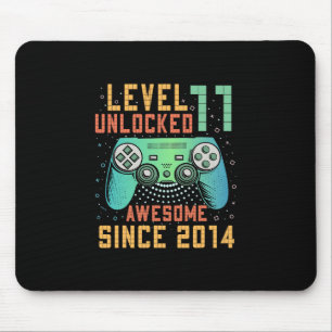 Level 11 Unlocked 11th Birthday 11 Year Old Boy Gi Mouse Pad