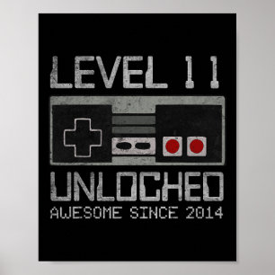 Level 11 Unlocked 11th Birthday 11 Year Old Video  Poster