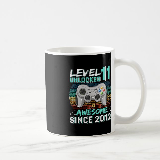 Level 11 Unlocked Awesome 2012 Video Game 11th Bir Coffee Mug (Right)