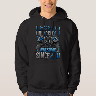 Level 11 Unlocked Awesome Since 2011 11th Birthday Hoodie
