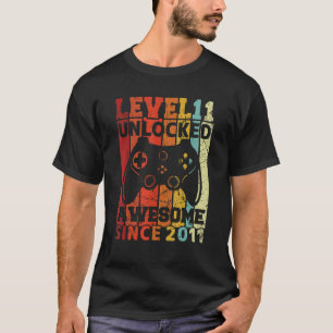 Level 11 Unlocked Awesome Since 2011 11th Birthday T-Shirt