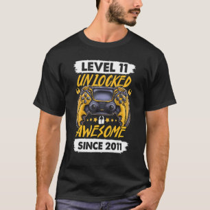 Level 11 Unlocked Awesome Since 2011 11th Birthday T-Shirt