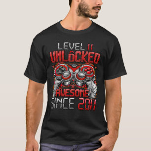 Level 11 Unlocked Awesome Since 2011 11th Birthday T-Shirt