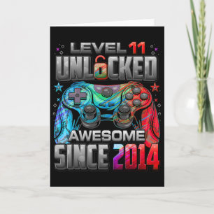 Level 11 Unlocked Awesome Since 2014 11th Birthday Card