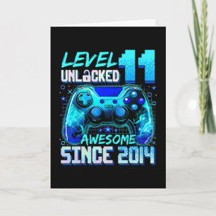 Level 11 Unlocked Awesome Since 2014 11th Birthday Card